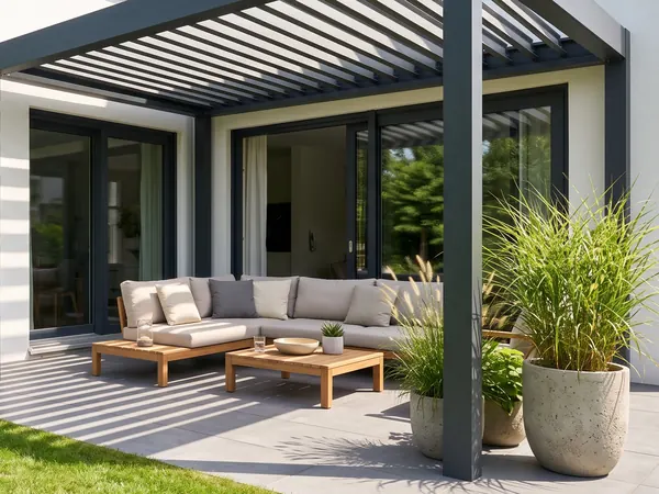 Symbolbild: Pergola mit Lamellendach